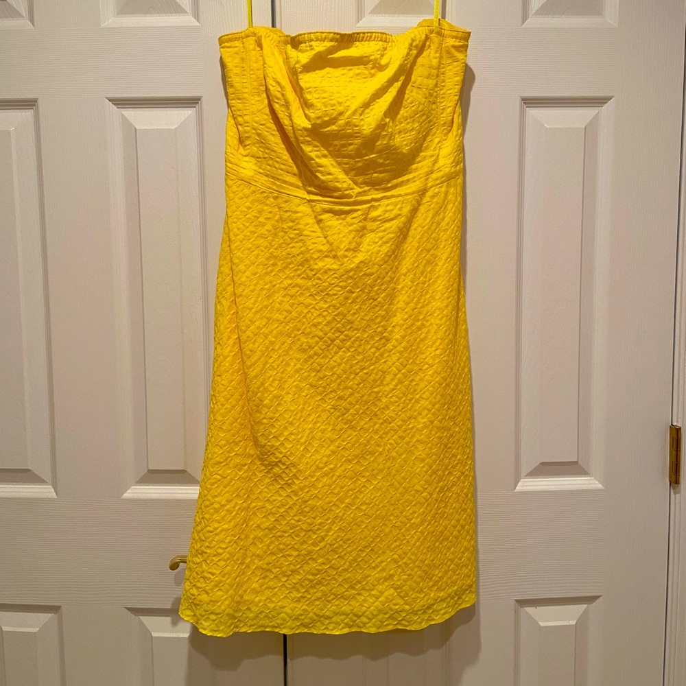 J Crew Strapless dress Yellow Party Shower Spring Summer Women’s